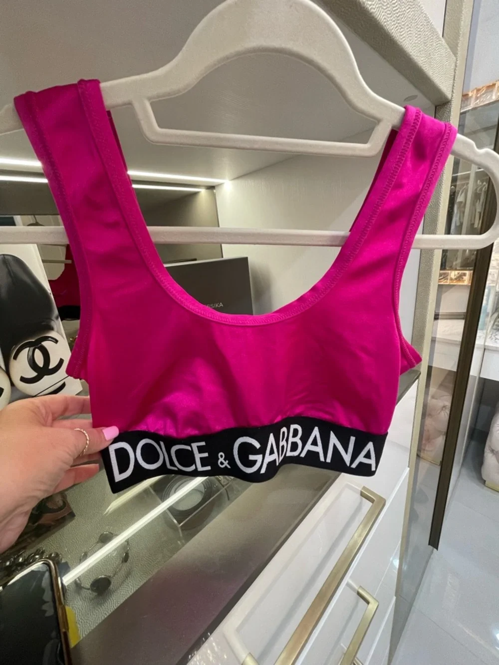 Dolce & Gabbana Hot Pink Logo Sports Bralette Size 40 - Picture 6 of 6